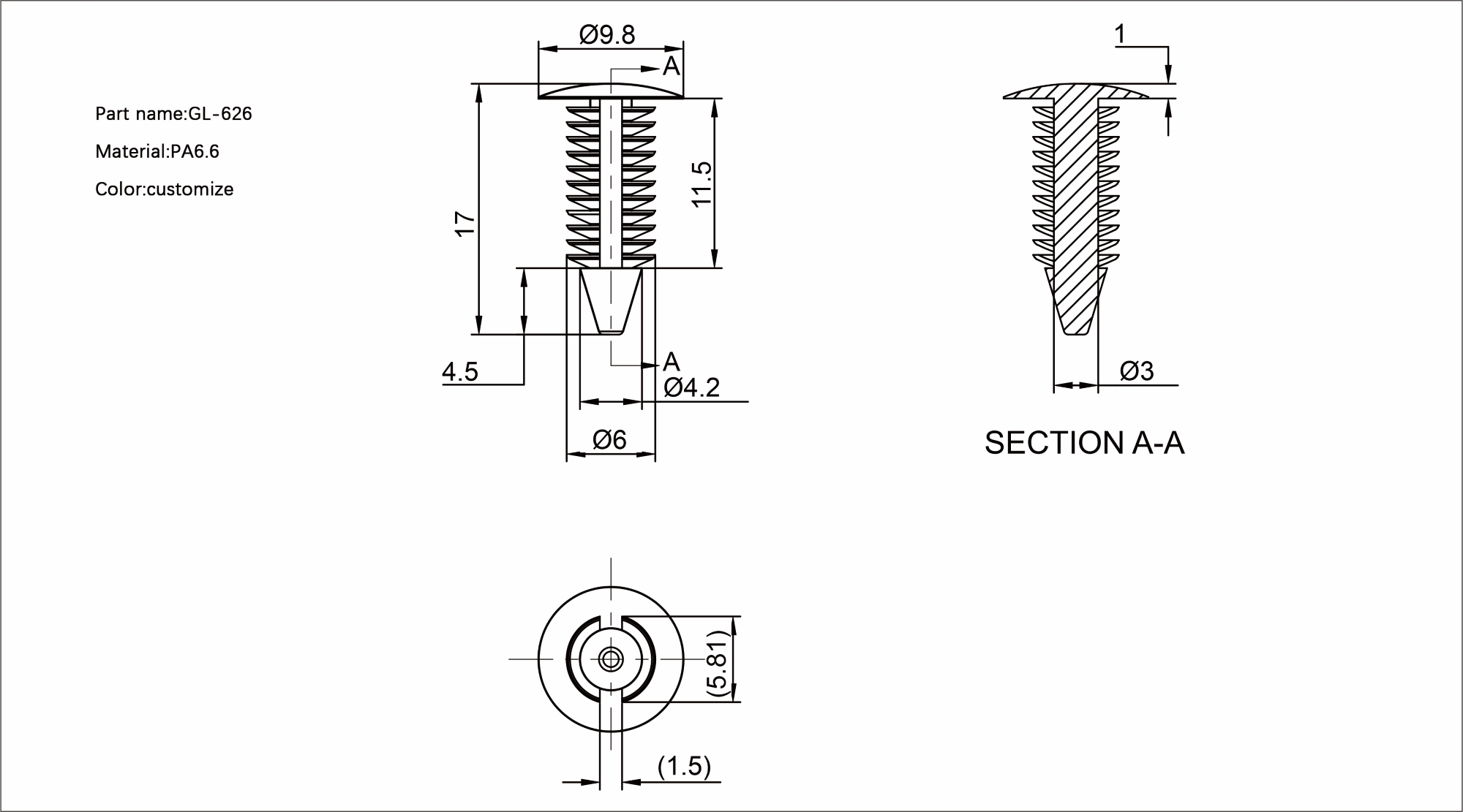 Pine Tree Rivet GL-626